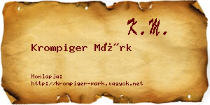 Krompiger Márk névjegykártya